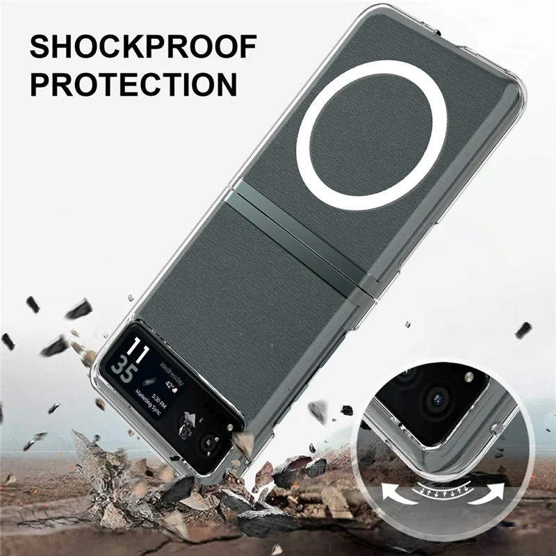 For Motorola Moto Razr 2023 Case TPU + Acrylic Magnetic Phone Cover Compatible with MagSafe-Cellmalls