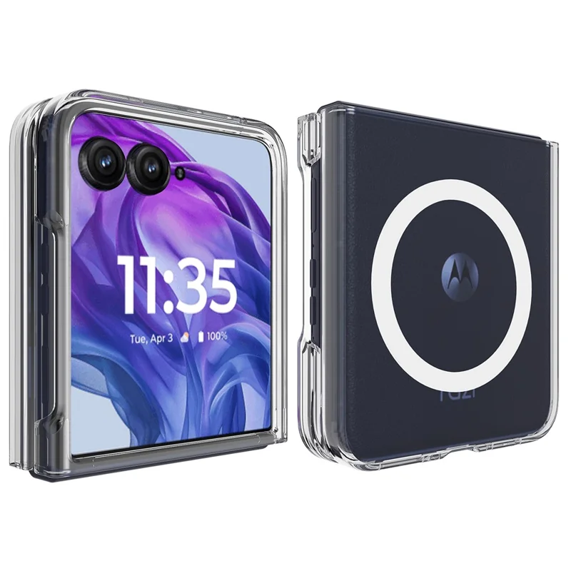 For Motorola Razr 50 Ultra 5G Clear Case TPU+Acrylic Magnetic Phone Cover Compatible with MagSafe-Cellmalls