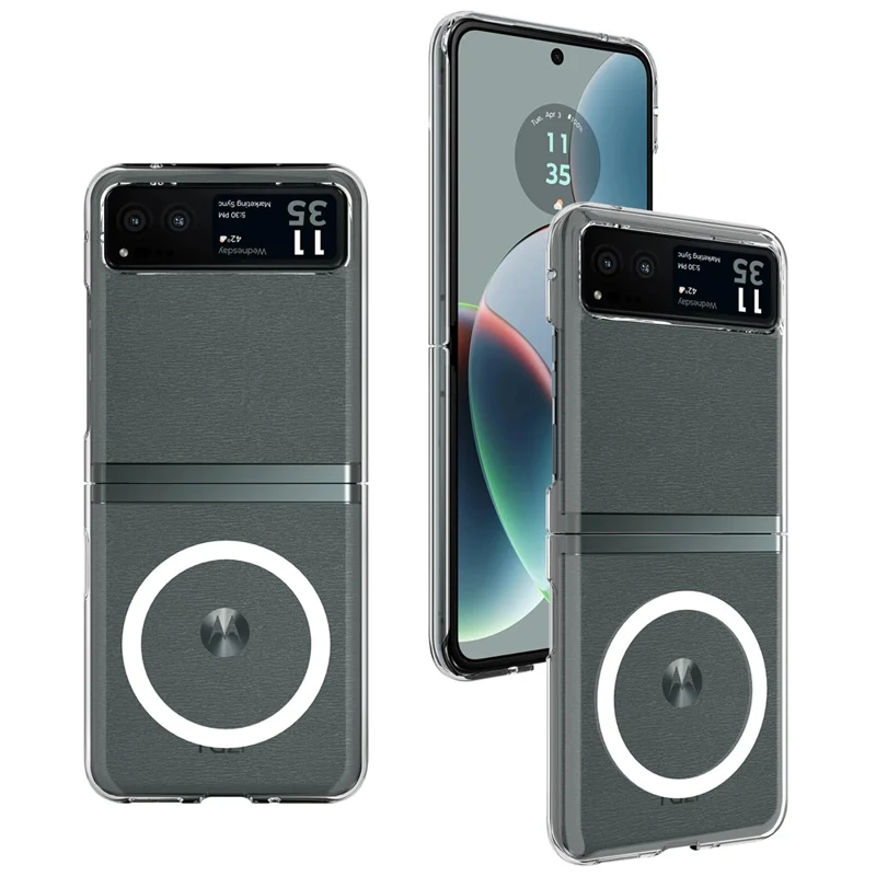For Motorola Razr 40 5G Transparent Phone Case Acrylic Magnetic Phone Cover-Cellmalls