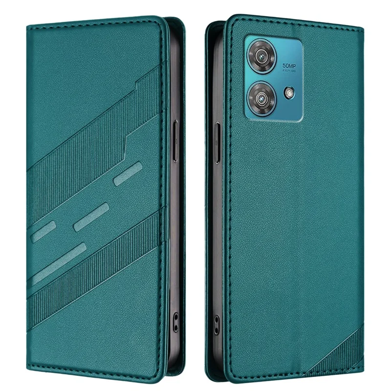 For Motorola Edge 40 Neo 5G Phone Cases Punk Style Imprinted Wallet Stand Leather Cover - Red-Cellmalls