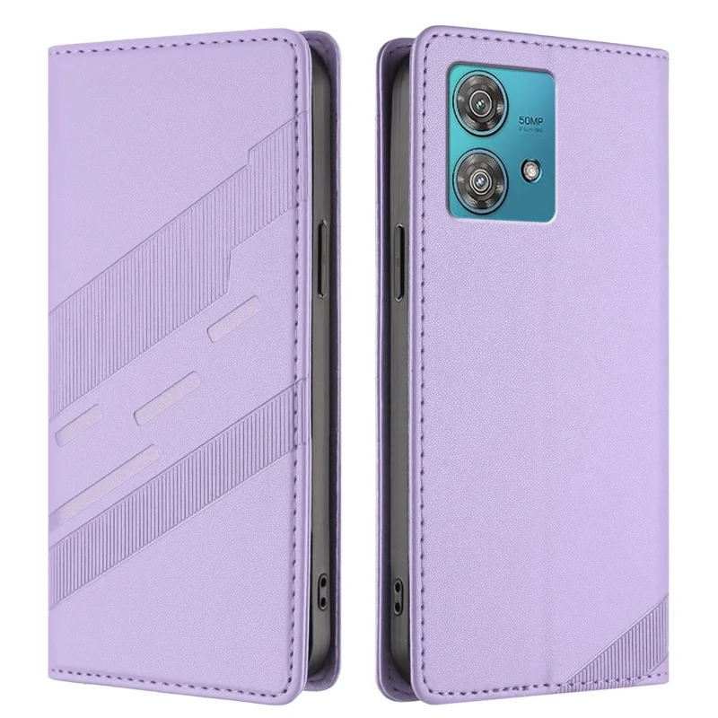 For Motorola Edge 40 Neo 5G Phone Cases Punk Style Imprinted Wallet Stand Leather Cover - Red-Cellmalls