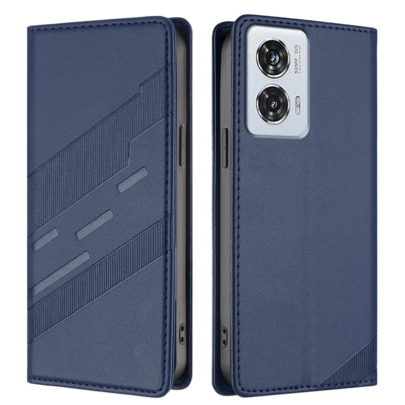 For Motorola Edge 50 Fusion 5G Phone Cases Punk Style Imprinted Wallet Stand Leather Cover - Red-Cellmalls