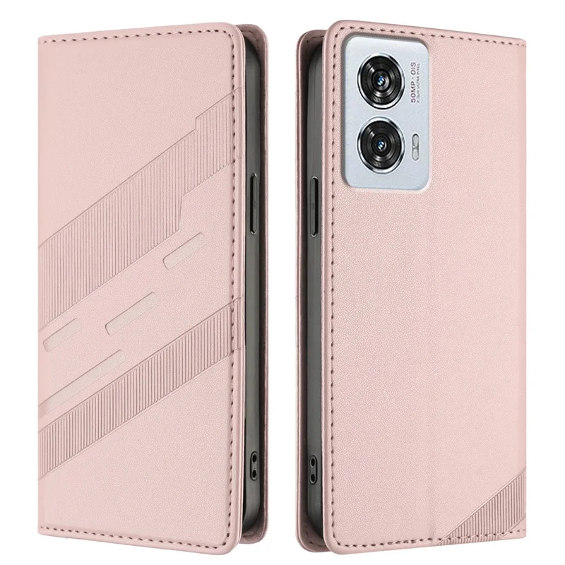 For Motorola Edge 50 Fusion 5G Phone Cases Punk Style Imprinted Wallet Stand Leather Cover - Red-Cellmalls