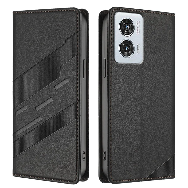 For Motorola Edge 50 Fusion 5G Phone Cases Punk Style Imprinted Wallet Stand Leather Cover - Red-Cellmalls