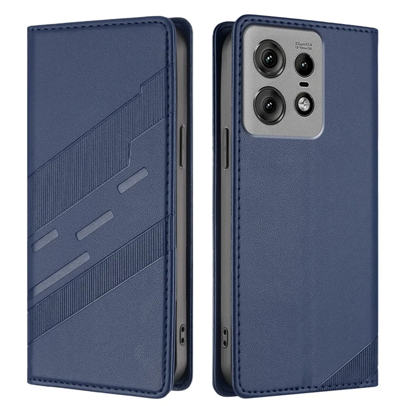 For Motorola Edge 50 Pro 5G Phone Cases Punk Style Imprinted Wallet Stand Leather Cover - Red-Cellmalls