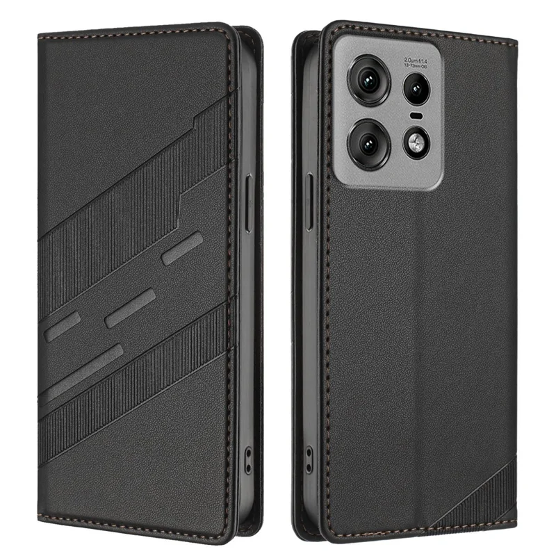 For Motorola Edge 50 Pro 5G Phone Cases Punk Style Imprinted Wallet Stand Leather Cover - Red-Cellmalls