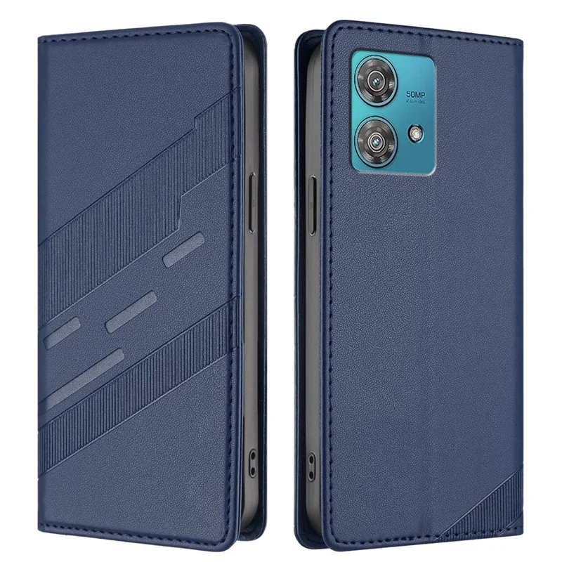 For Motorola Edge 40 Neo 5G Phone Cases Punk Style Imprinted Wallet Stand Leather Cover - Red-Cellmalls