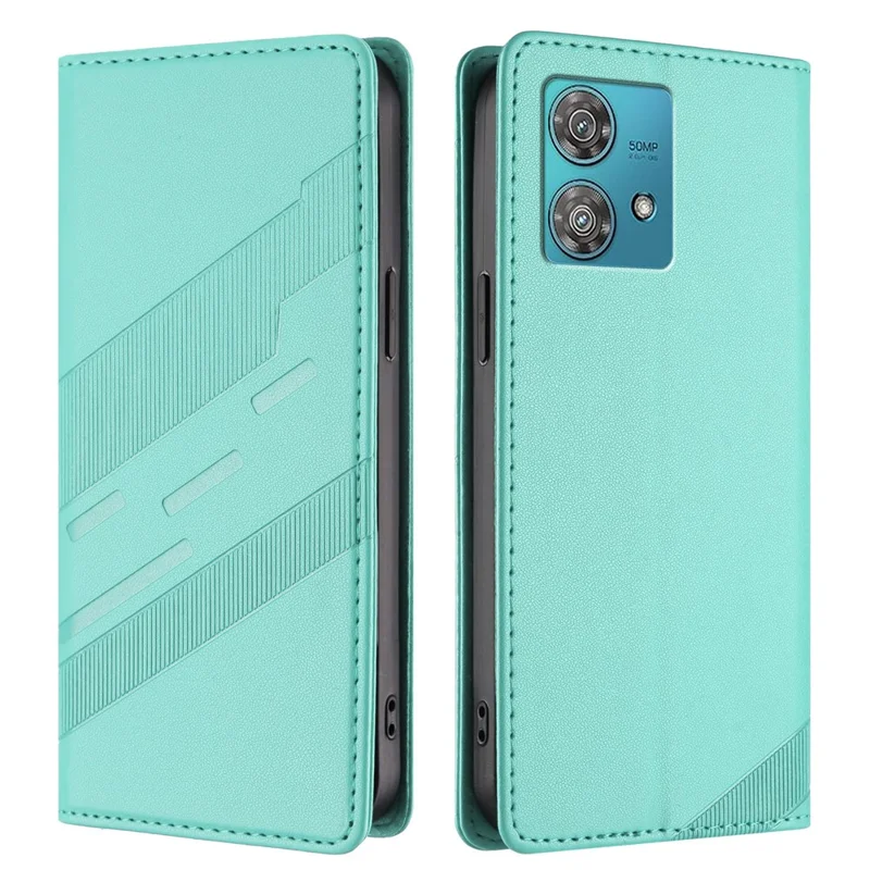 For Motorola Edge 40 Neo 5G Phone Cases Punk Style Imprinted Wallet Stand Leather Cover - Red-Cellmalls