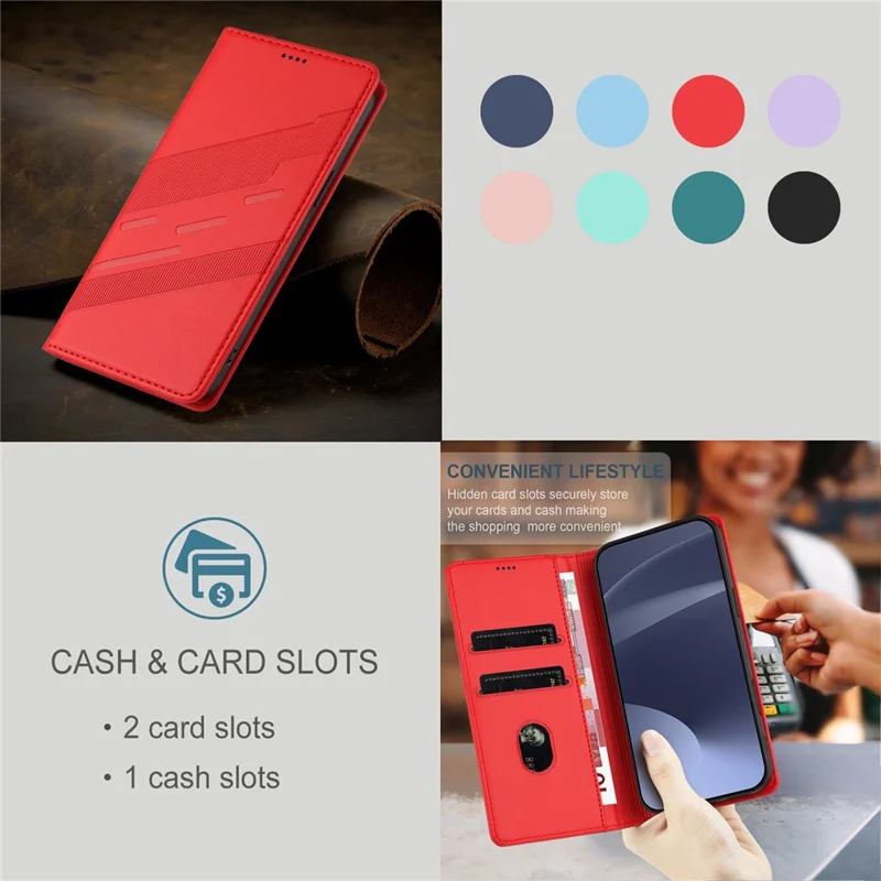 For Motorola Edge 60 5G Phone Cases Punk Style Imprinted Wallet Stand Leather Cover - Red-Cellmalls