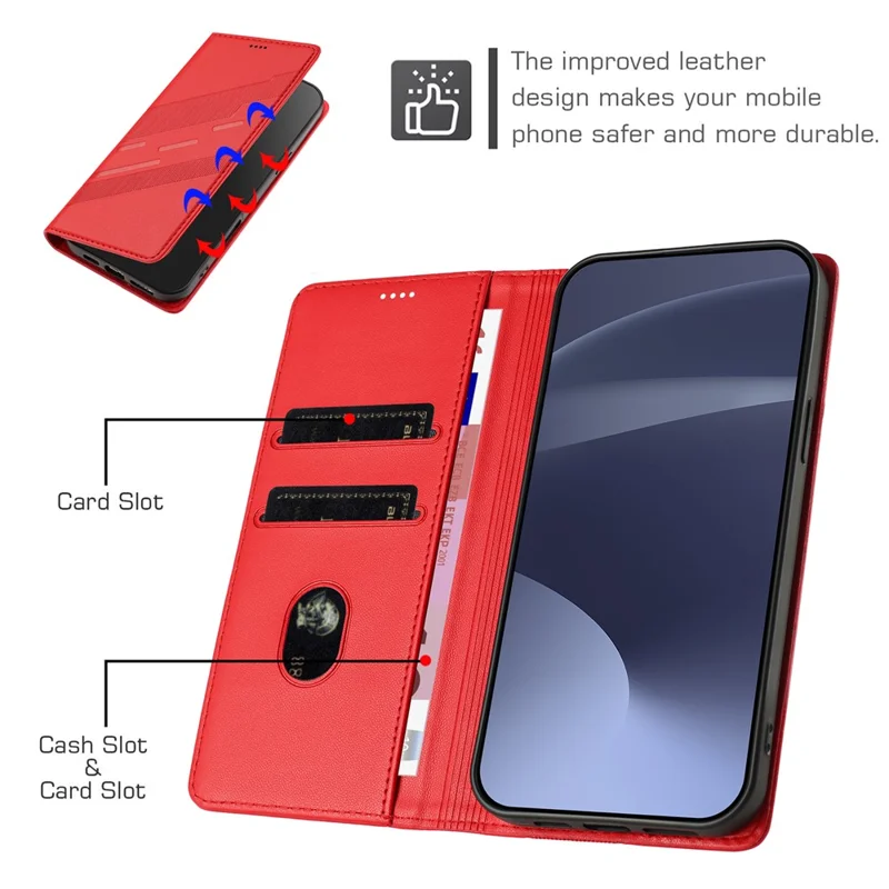For Motorola Edge 60 Fusion 5G Phone Cases Punk Style Imprinted Wallet Stand Leather Cover - Red-Cellmalls