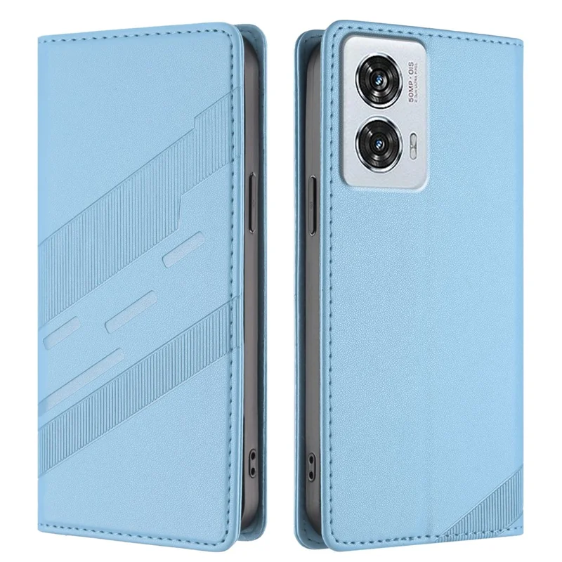 For Motorola Edge 50 Fusion 5G Phone Cases Punk Style Imprinted Wallet Stand Leather Cover - Red-Cellmalls