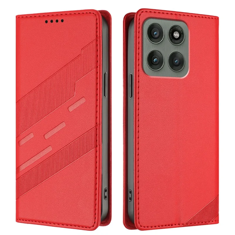For Motorola Edge 60 Pro 5G Phone Cases Punk Style Imprinted Wallet Stand Leather Cover - Red-Cellmalls