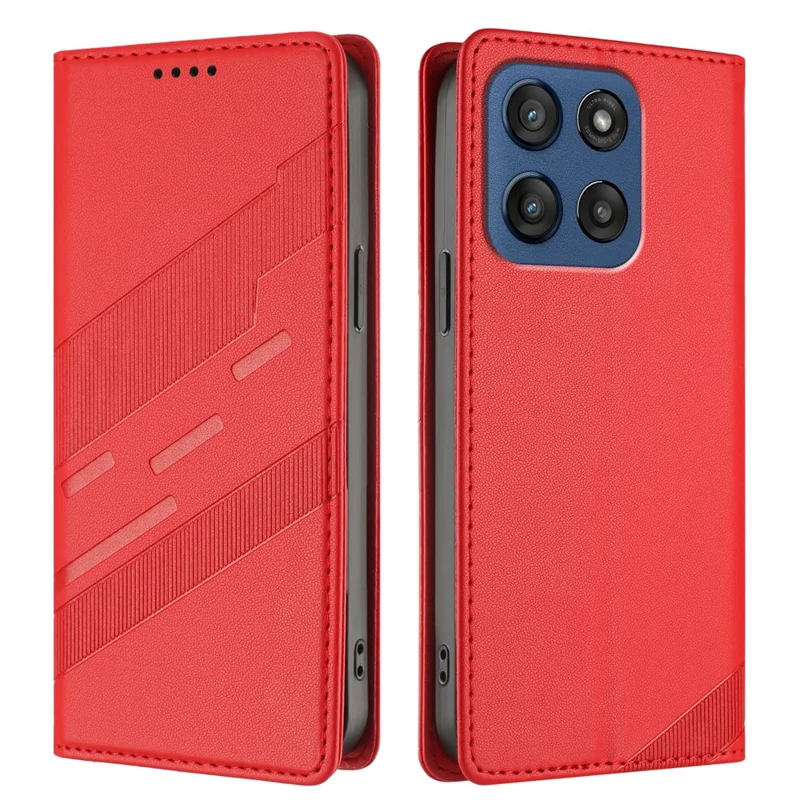 For Motorola Edge 60 5G Phone Cases Punk Style Imprinted Wallet Stand Leather Cover - Red-Cellmalls