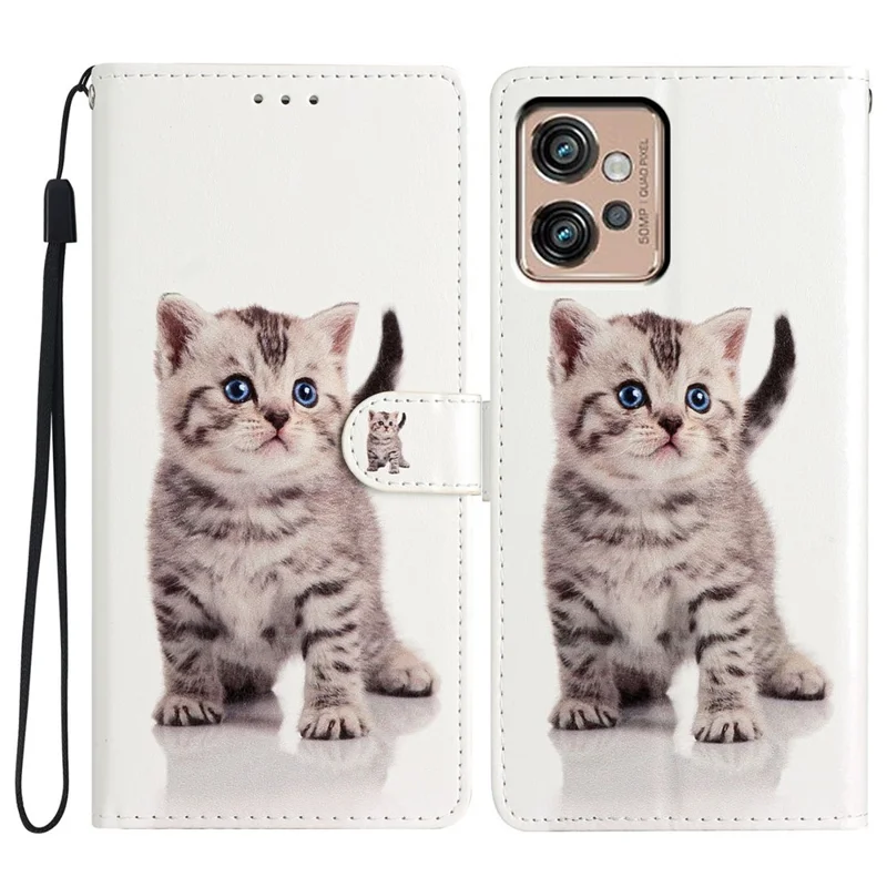 For Motorola Moto G32 4G Case Stylish Pattern Card Slot Leather Flip Cover Stand Feature - Blue Butterfly-Cellmalls