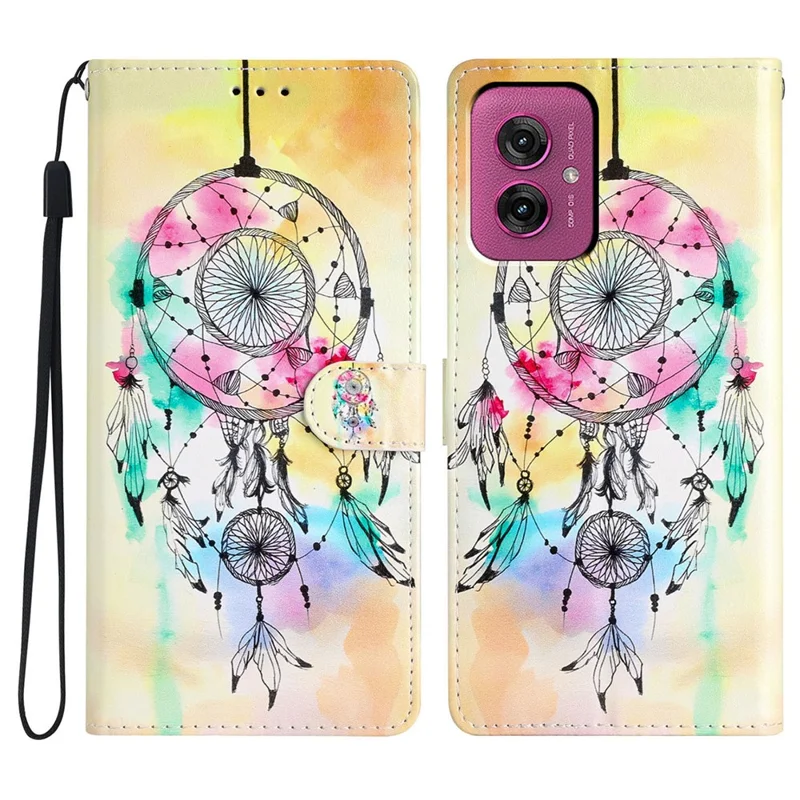 For Motorola Moto G55 5G Wallet Case PU Leather Pattern Printing Stand Phone Cover with Strap - Blue Butterfly-Cellmalls