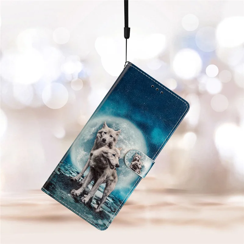 For Motorola Moto G13 4G / G23 4G / G53 5G PU Leather Wallet Case Pattern Printing Stand Flip Protective Cover - Two Wolves-Cellmalls