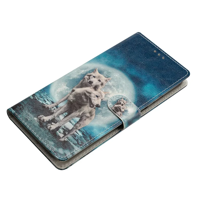 For Motorola Moto G13 4G / G23 4G / G53 5G PU Leather Wallet Case Pattern Printing Stand Flip Protective Cover - Two Wolves-Cellmalls