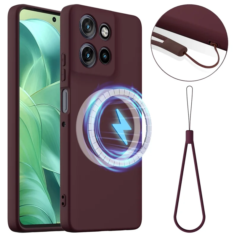 For Motorola Moto G Power (2025) Case Compatible with MagSafe Anti-Drop Liquid Silicone Phone Cover - Black-Cellmalls