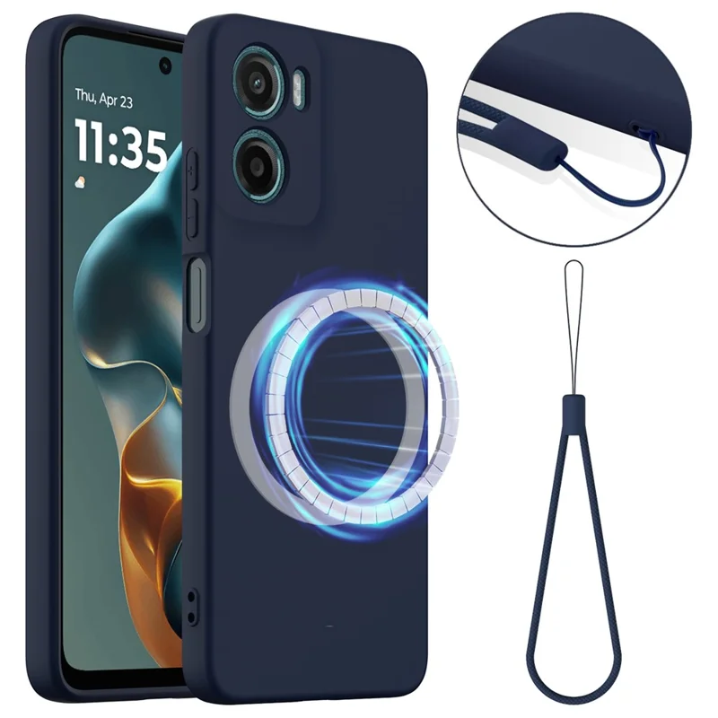 For Motorola Moto E15 4G / Motorola Moto G05 4G Case Compatible with MagSafe Anti-Drop Liquid Silicone Phone Cover - Black-Cellmalls