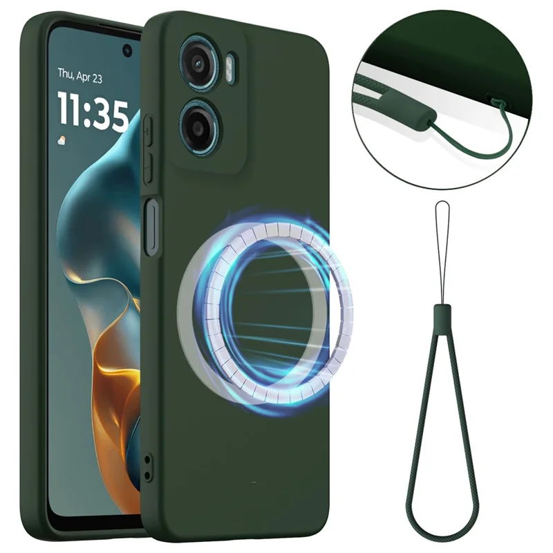 For Motorola Moto E15 4G / Motorola Moto G05 4G Case Compatible with MagSafe Anti-Drop Liquid Silicone Phone Cover - Black-Cellmalls