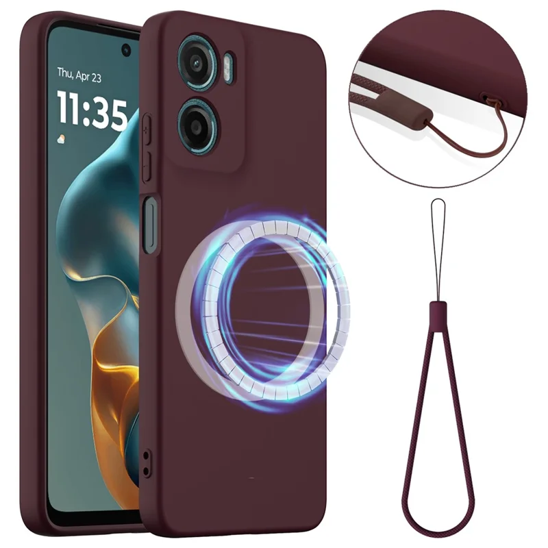 For Motorola Moto E15 4G / Motorola Moto G05 4G Case Compatible with MagSafe Anti-Drop Liquid Silicone Phone Cover - Black-Cellmalls