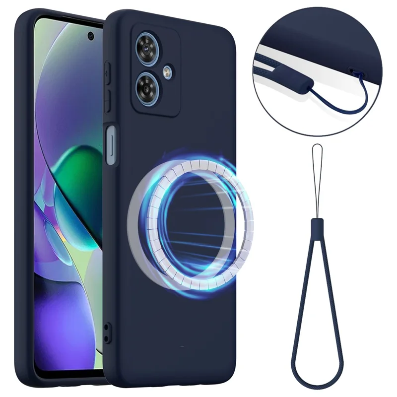 For Motorola Moto G54 Power 5G / Motorola Moto G64 5G / Motorola Moto G54 5G Case Compatible with MagSafe Anti-Drop Liquid Silicone Phone Cover - Black-Cellmalls