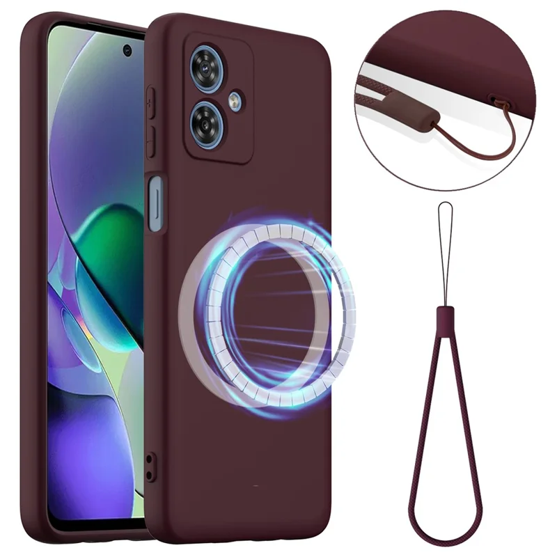 For Motorola Moto G54 Power 5G / Motorola Moto G64 5G / Motorola Moto G54 5G Case Compatible with MagSafe Anti-Drop Liquid Silicone Phone Cover - Black-Cellmalls