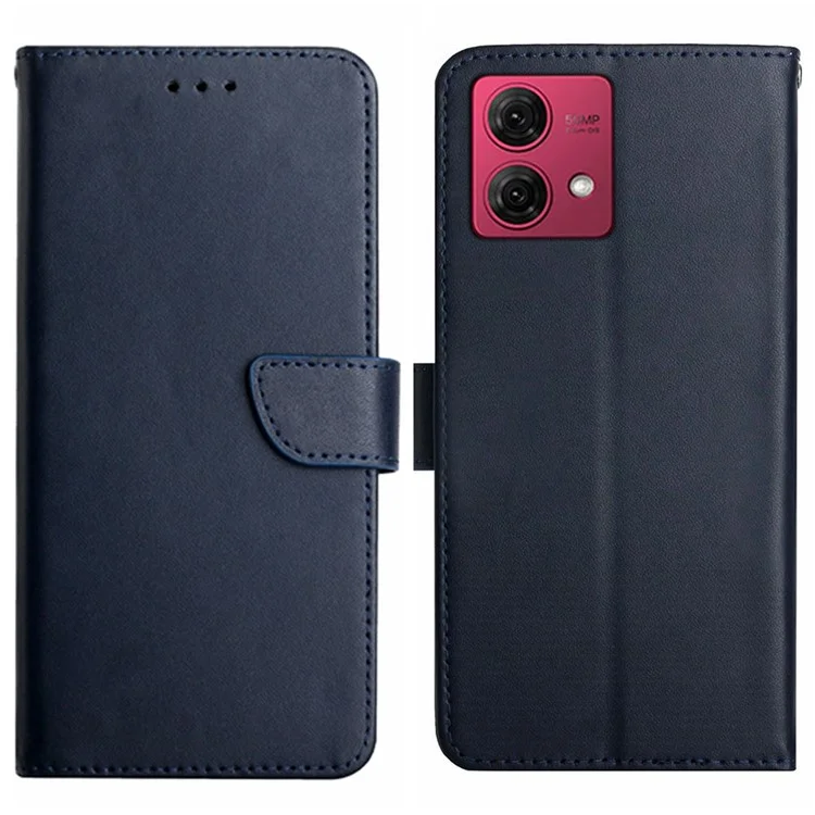 HT02 For Motorola Edge 40 Neo 5G Case Genuine Cow Leather Phone Cover - Black-Cellmalls