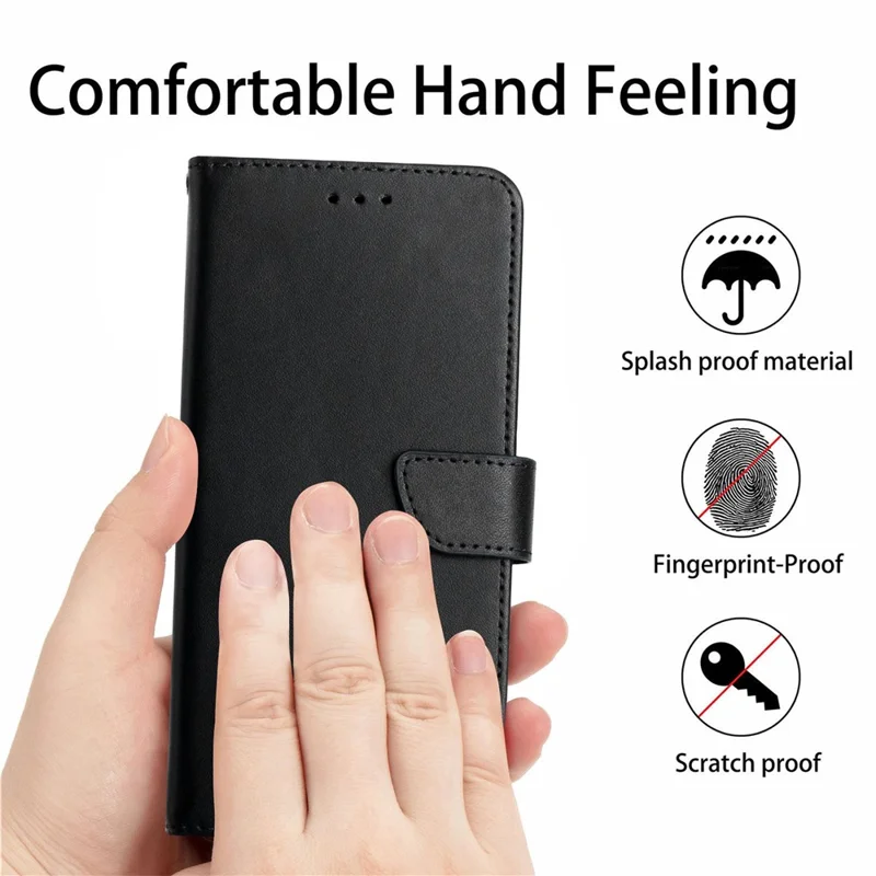 For Motorola Edge 60 Pro 5G Case Genuine Cow Leather Phone Cover Nappa Texture - Black-Cellmalls