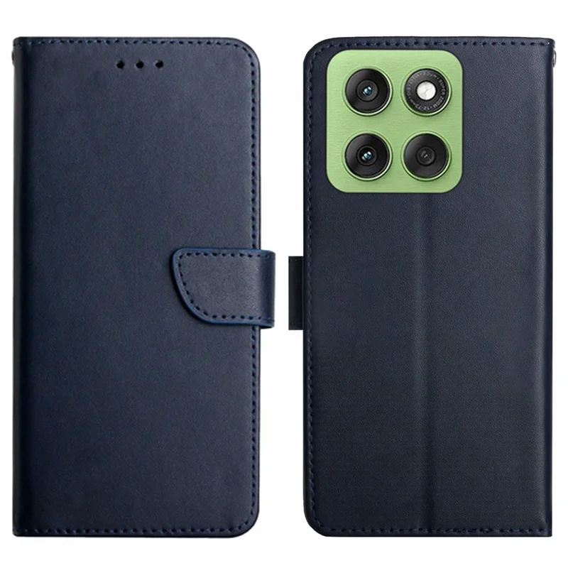 For Motorola Edge 60 5G / 60 Fusion 5G Case Genuine Cow Leather Phone Cover Nappa Texture - Black-Cellmalls