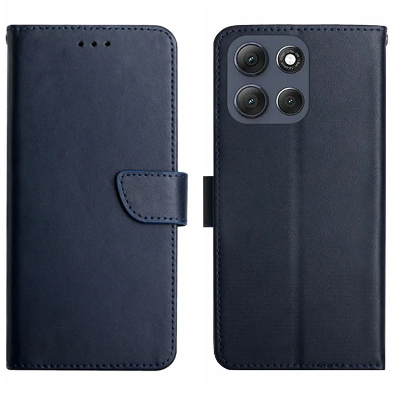 For Motorola Moto G86 5G Case Genuine Cow Leather Phone Cover Nappa Texture - Black-Cellmalls