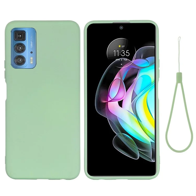 For Motorola Edge 20 Pro Liquid Silicone Thickening Design Phone Case Soft Microfiber Lining Cushion Anti-Scratch Protective Cover - Black-Cellmalls