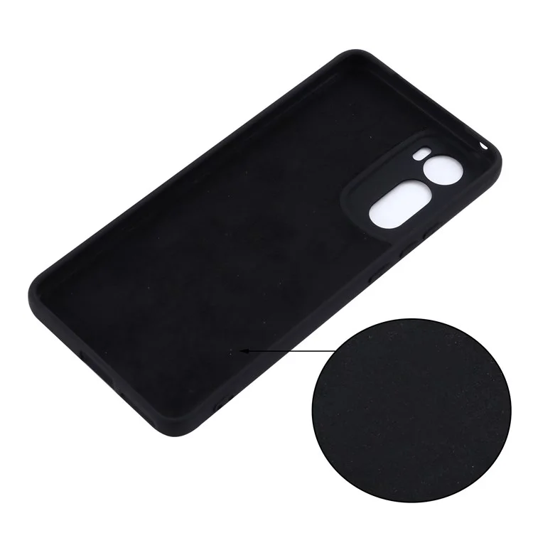 For Motorola Edge 30 5G Liquid Silicone Shockproof Protective Phone Case Soft Microfiber Lining Cushion Anti-Scratch Cover - Black-Cellmalls