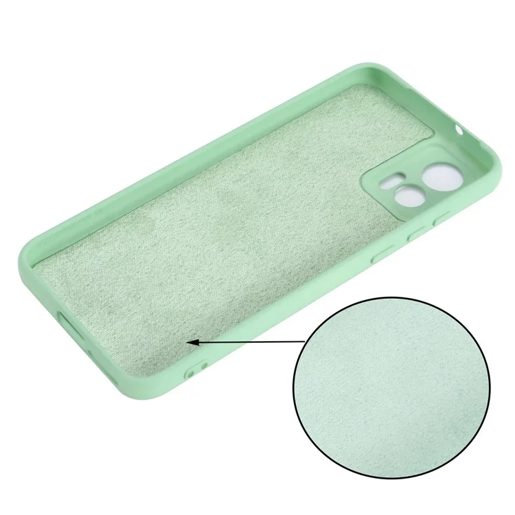 For Motorola Edge 30 Neo 5G / Edge 30 Lite Anti-scratch Liquid Silicone Cell Phone Case Shockproof Protective Cover with Strap - Green-Cellmalls