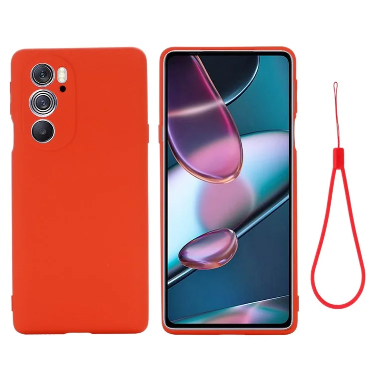 For Motorola Edge 30 Pro (Motorola Edge+ (2022)) Anti-fall Liquid Silicone Phone Case Soft Microfiber Lining Cushion Anti-Scratch Protective Cover - Black-Cellmalls