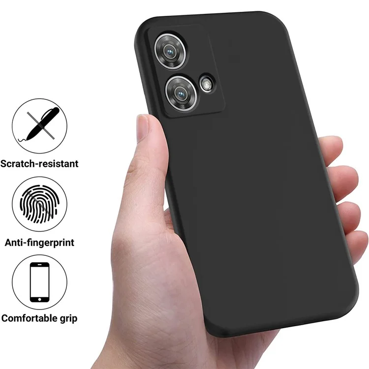 For Motorola Edge 40 Neo 5G Case Soft Anti-Scratch Liquid Silicone Phone Cover - Black-Cellmalls