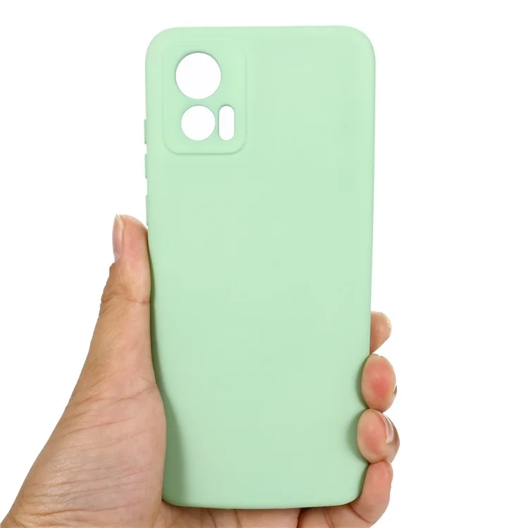 For Motorola Edge 30 Neo 5G / Edge 30 Lite Anti-scratch Liquid Silicone Cell Phone Case Shockproof Protective Cover with Strap - Green-Cellmalls