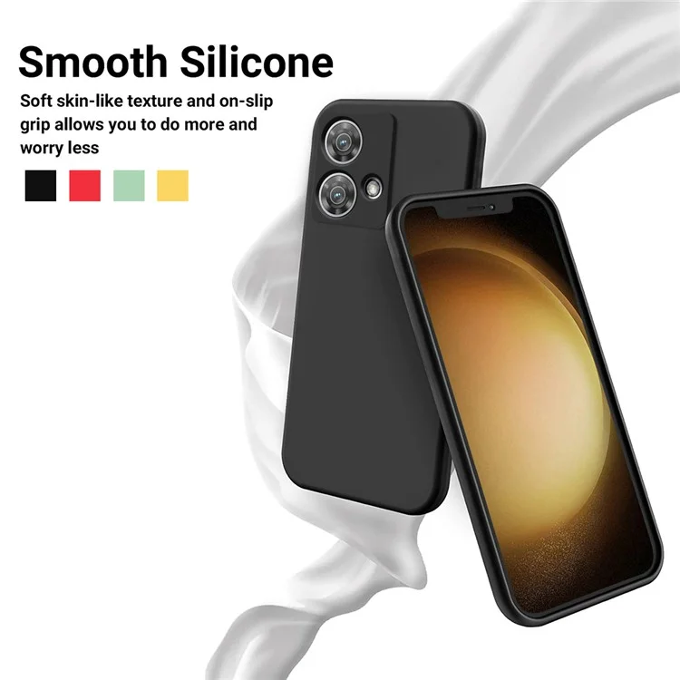 For Motorola Edge 40 Neo 5G Case Soft Anti-Scratch Liquid Silicone Phone Cover - Black-Cellmalls