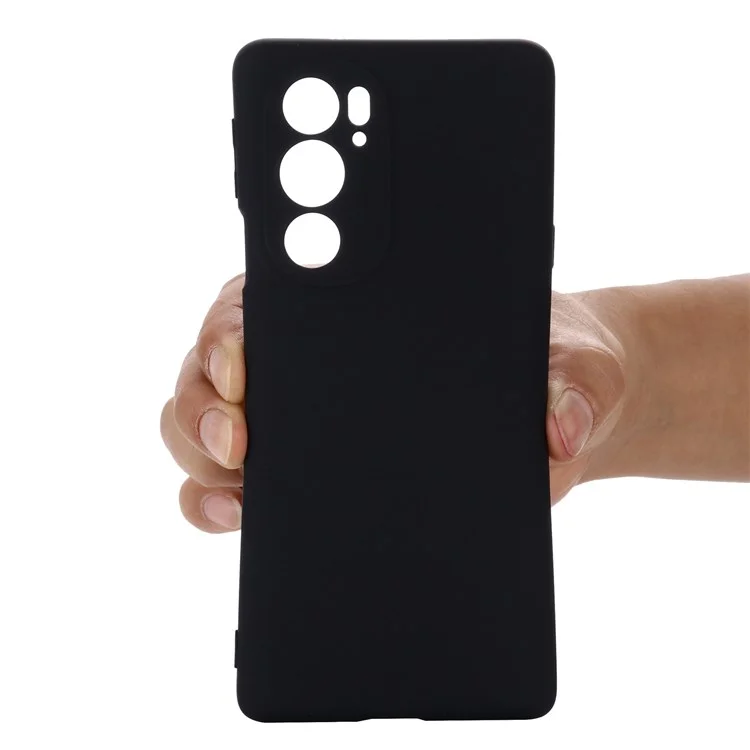 For Motorola Edge 30 Pro (Motorola Edge+ (2022)) Anti-fall Liquid Silicone Phone Case Soft Microfiber Lining Cushion Anti-Scratch Protective Cover - Black-Cellmalls