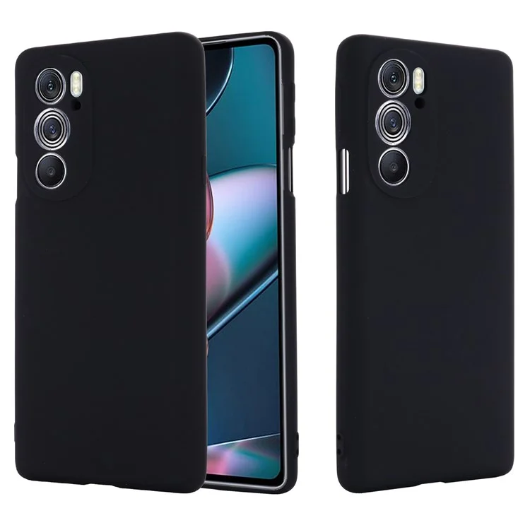 For Motorola Edge 30 Pro (Motorola Edge+ (2022)) Anti-fall Liquid Silicone Phone Case Soft Microfiber Lining Cushion Anti-Scratch Protective Cover - Black-Cellmalls