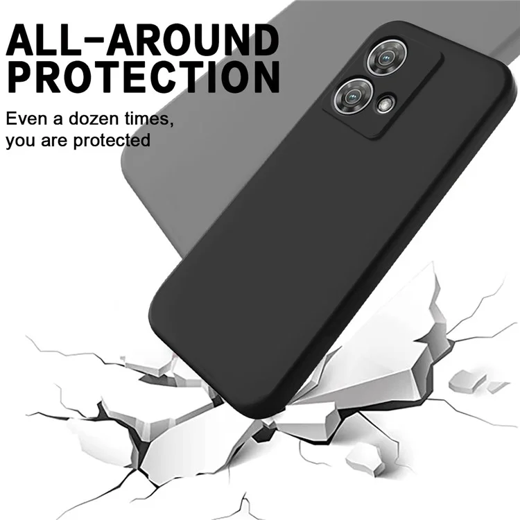 For Motorola Edge 40 Neo 5G Case Soft Anti-Scratch Liquid Silicone Phone Cover - Black-Cellmalls