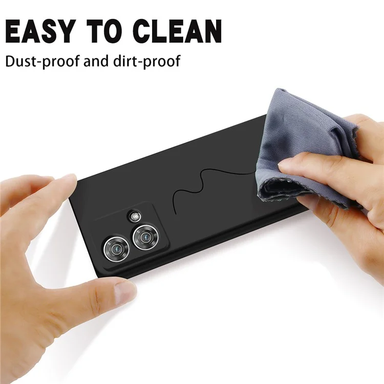 For Motorola Edge 40 Neo 5G Case Soft Anti-Scratch Liquid Silicone Phone Cover - Black-Cellmalls