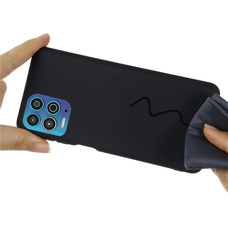 Soft Liquid Silicone Protector Back Case with Handy Strap for Motorola Edge S / Moto G100 - Black-Cellmalls