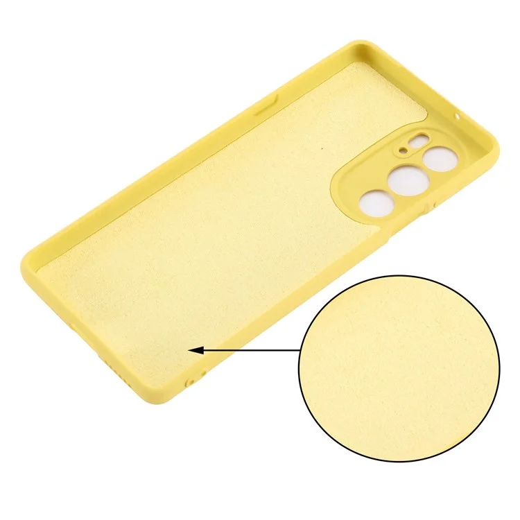 For Motorola Edge X30 Soft Microfiber Lining Drop-proof Phone Protector Liquid Silicone Back Cover - Yellow-Cellmalls