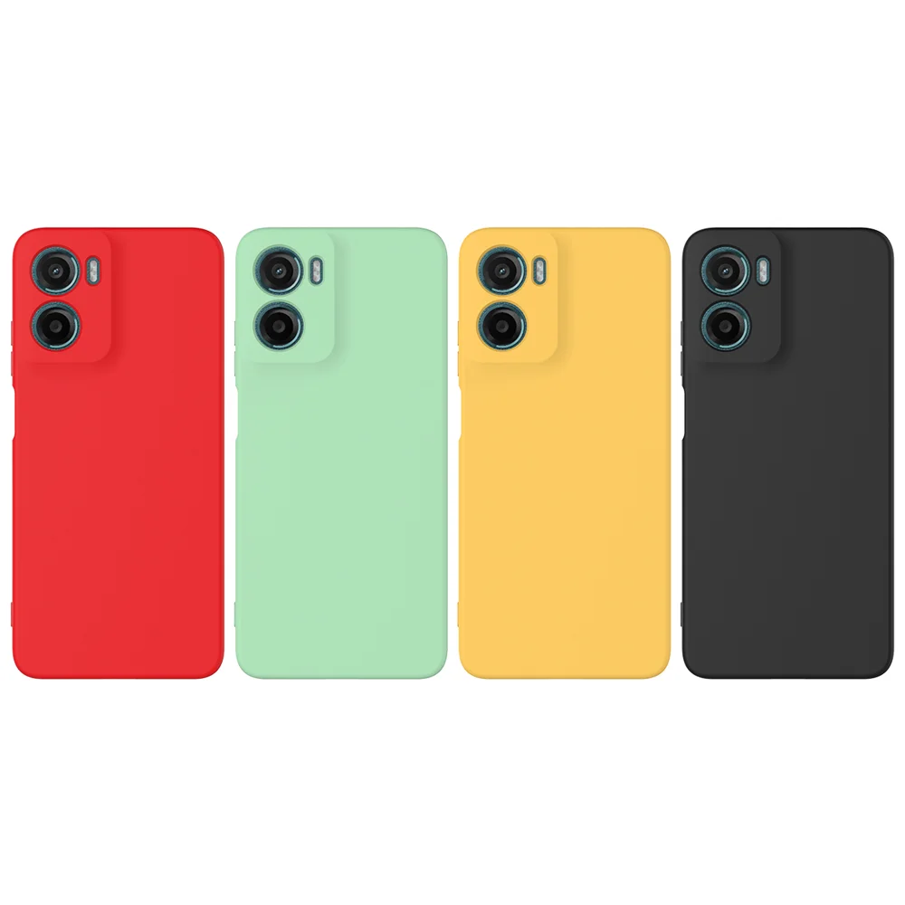 For Motorola Moto E15 4G / Motorola Moto G05 4G Case Liquid Silicone Phone Back Cover with Hand Strap - Black-Cellmalls