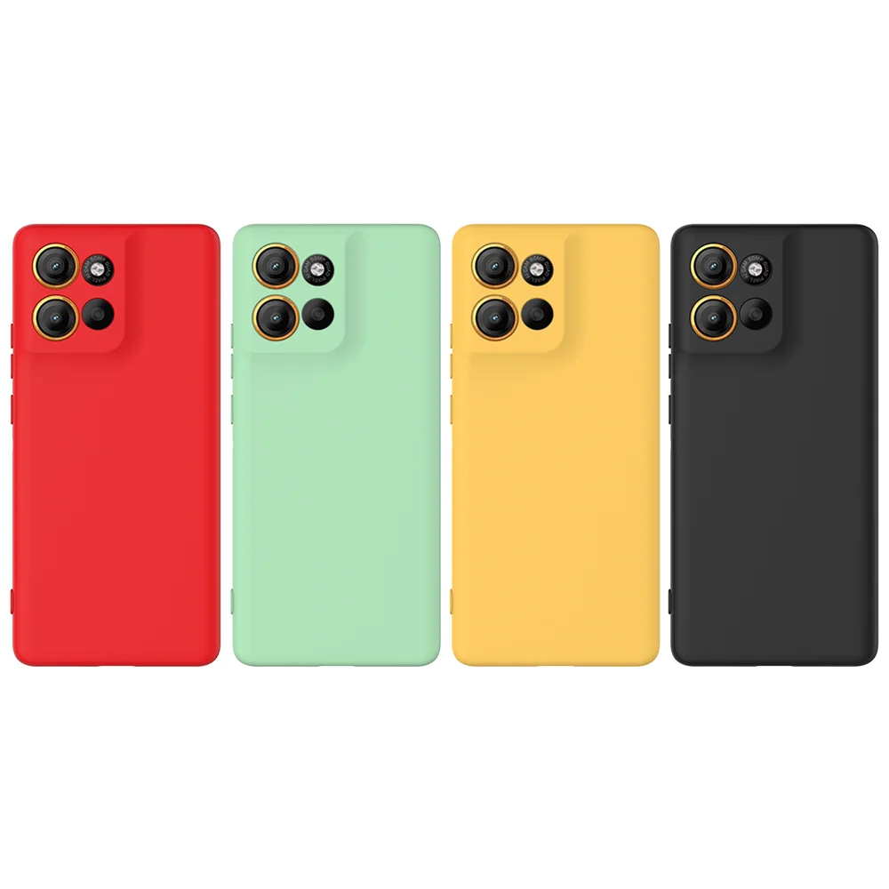For Motorola Moto G15 Power 4G Liquid Silicone Case Phone Back Cover with Hand Strap - Black-Cellmalls