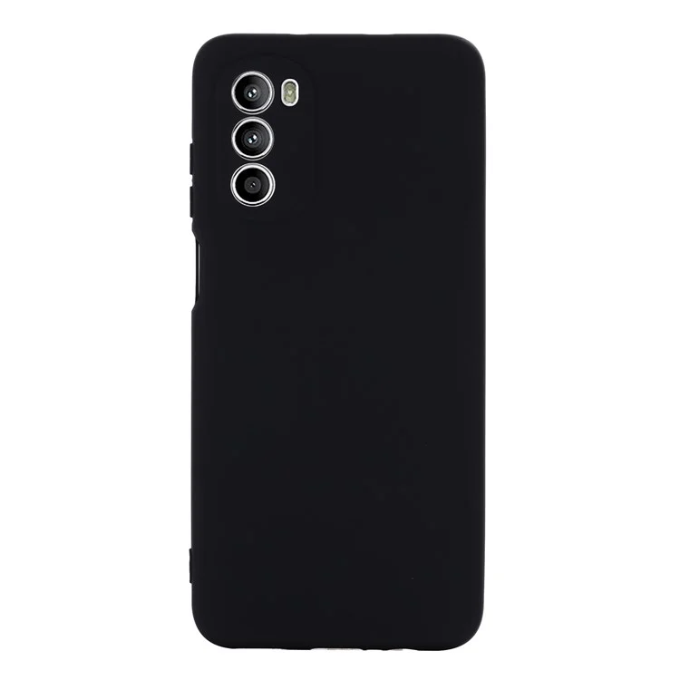 For Motorola Moto G52 4G / G82 5G Shockproof Liquid Silicone Phone Case Soft Microfiber Lining Cushion Protective Bumper Cover - Black-Cellmalls