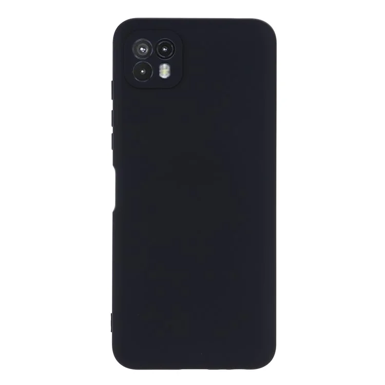 For Motorola Moto G50 5G Liquid Silicone Phone Case Soft Anti-Scratch Protective Cover with Strap - Black-Cellmalls