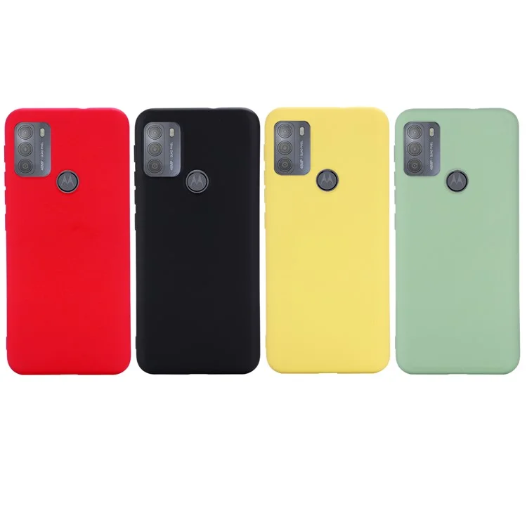 Multiple Color Liquid Silicone Phone Protective Shell with Strap for Motorola Moto G50 - Black-Cellmalls
