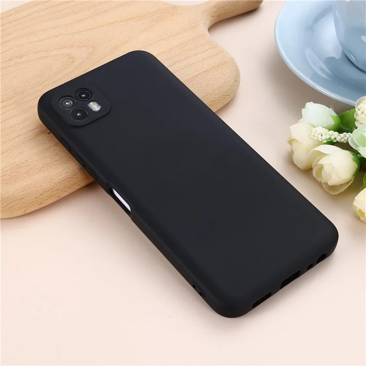 For Motorola Moto G50 5G Liquid Silicone Phone Case Soft Anti-Scratch Protective Cover with Strap - Black-Cellmalls